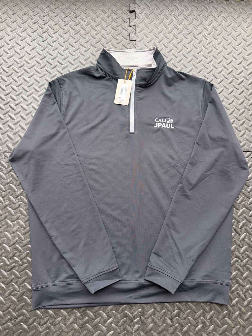 Peter Millar Men's Charcoal Quarter-Zip Pullover size L